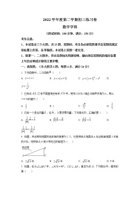 2023年上海市杨浦区九年级数学一模试卷含答案