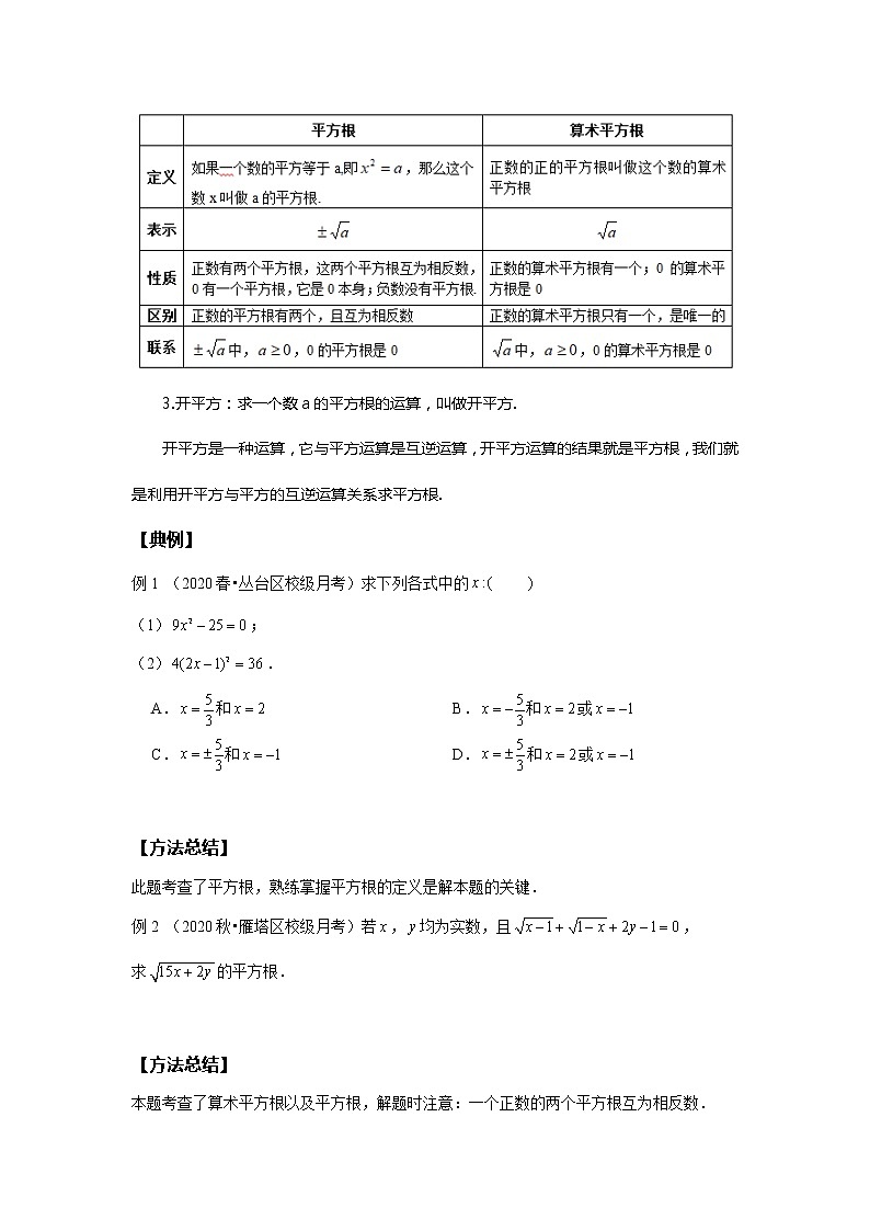 初一数学人教版春季班 第4讲 平方根与立方根--提高班 教案03
