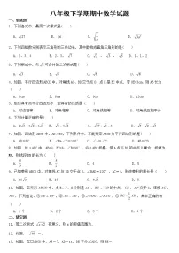 广东省江门市恩平市2023年八年级下学期期中数学试题【含答案】