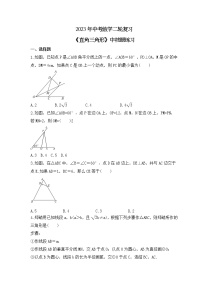 2023年中考数学二轮复习《直角三角形》中档题练习（含答案）