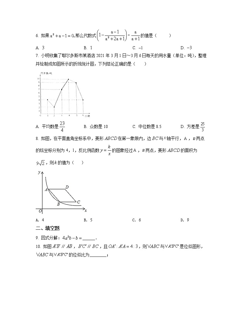 2022-2023學年山東省菏澤市九年級下冊數(shù)學期中專項提升模擬試卷（含解析）第2頁