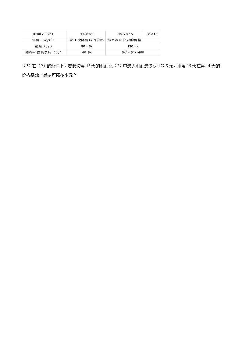中考经典几何模型与最值问题 专题23 二次函数在实际应用中的最值问题试卷02