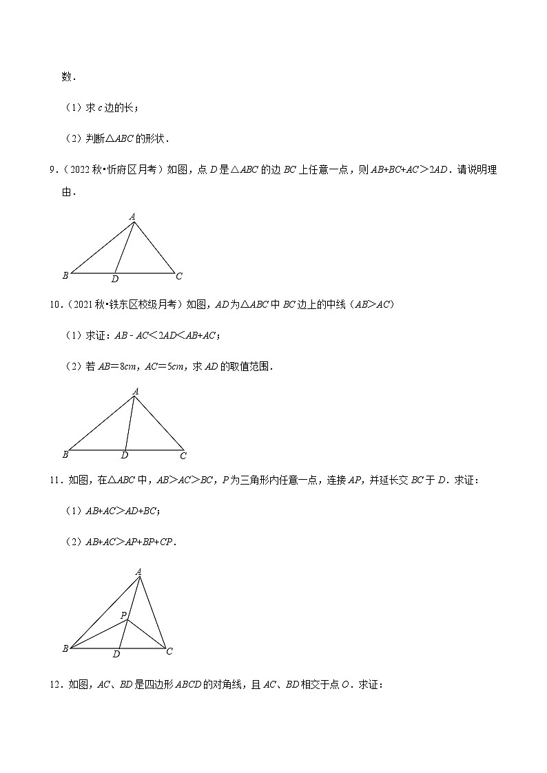 专题4.6三角形的认识大题专练(原卷版)第2页