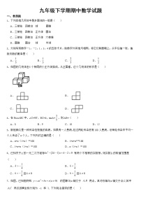 山东省菏泽市2023年九年级下学期期中数学试题【含答案】