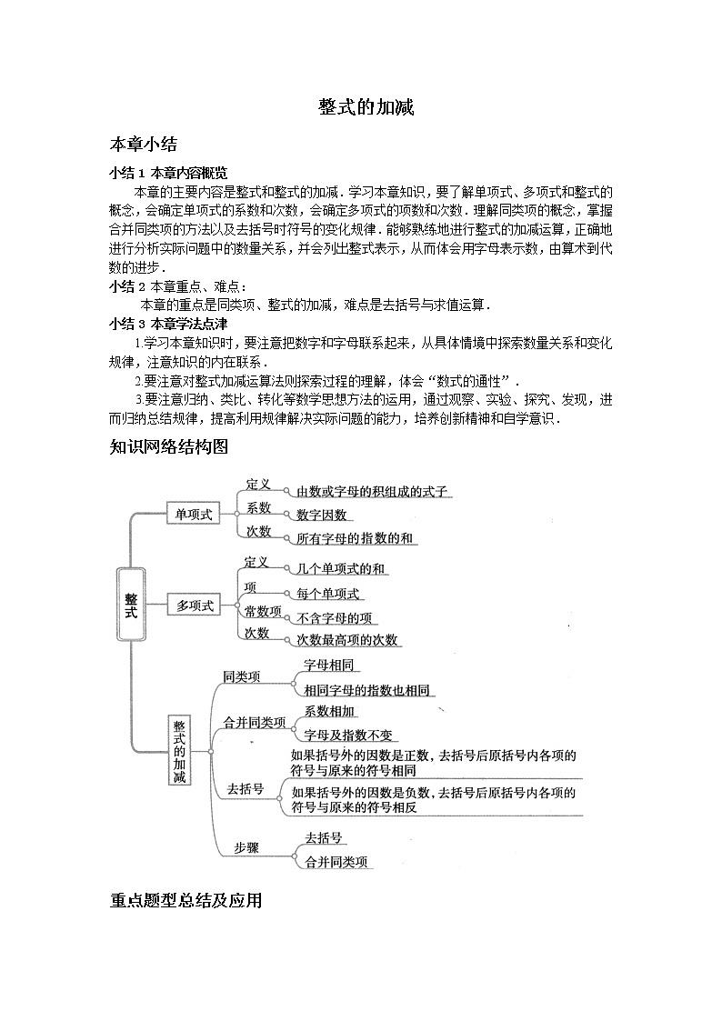 中考数学一轮复习精品讲义 整式的加减第1页