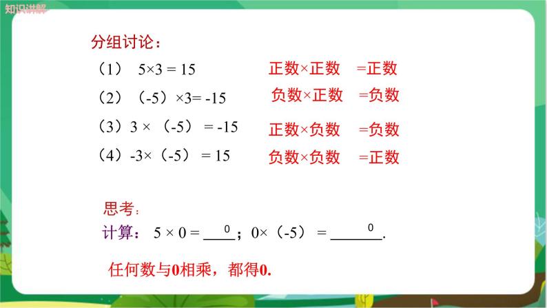 湘教数学七上 1.5.1 有理数的乘法（第1课时　有理数的乘法法则） PPT课件+教案07