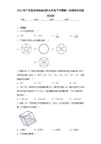 2023年广东省深圳市南山区九年级下学期第一次模拟考试数学试卷（含答案）