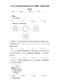 2023年广东省深圳市南山区九年级下学期第一次模拟考试数学试卷（含答案）
