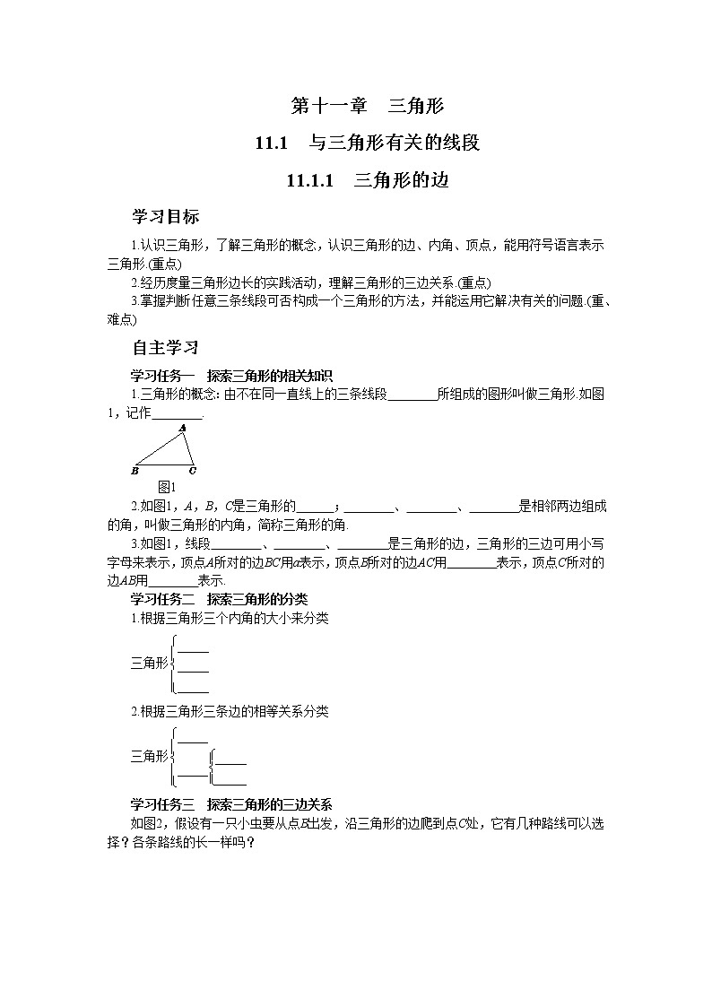 人教版数学八上11.1.1 三角形的边(课件+教案+学案+练习)01