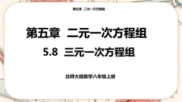 北師大版數(shù)學(xué)八上·5.8 三元一次方程組（課件+教案+學(xué)案+練習(xí)）