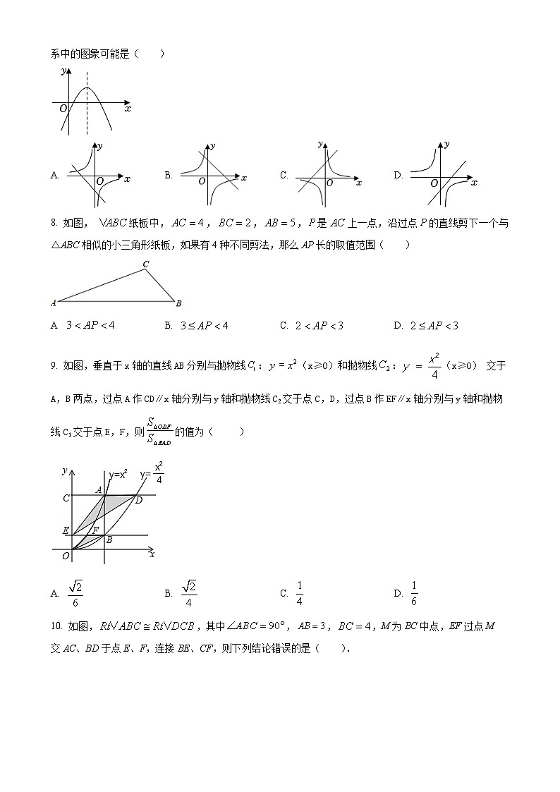 精品解析:2023年安徽省合肥五十中中考数学模拟试卷(原卷版)第2页