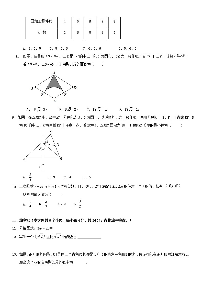 2023年山东省济南市中考数学模拟试卷(含答案)第2页