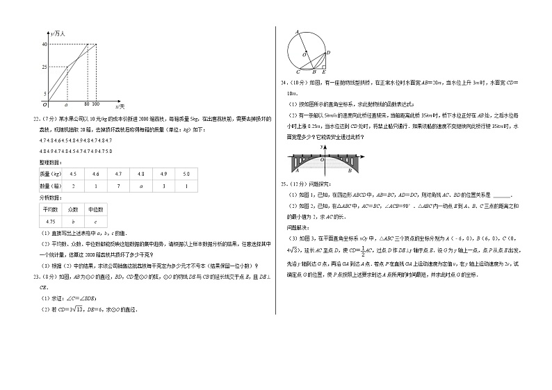 2023年陕西师大附中中考数学一模试卷(含答案)03