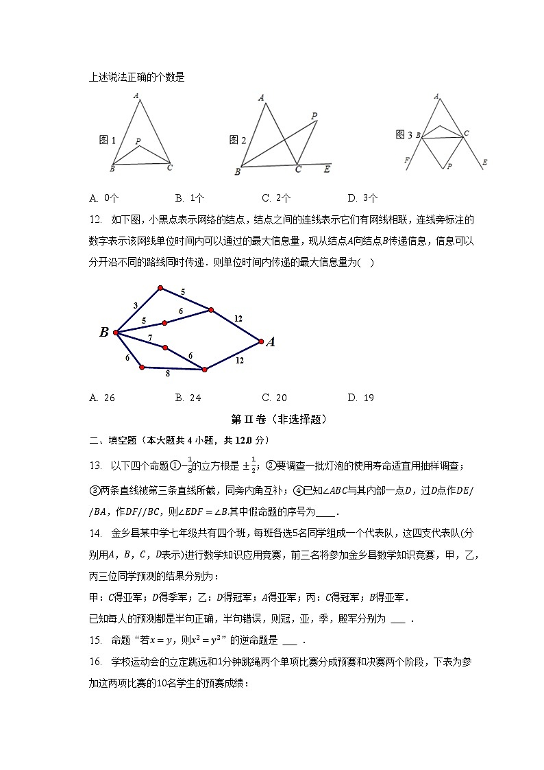 蘇科版初中數(shù)學(xué)七年級下冊第十二章《證明》單元測試卷（困難 ）（含答案解析）第3頁