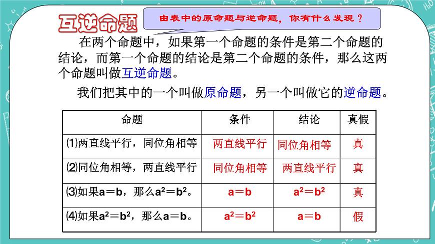 滬教版數(shù)學(xué)八上19.3《逆命題和逆定理》課件第4頁(yè)