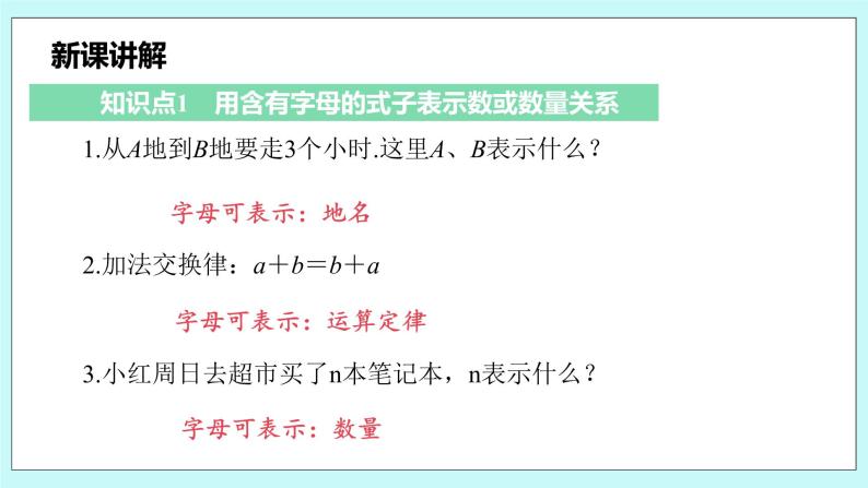 沪科版数学七年级上册 2.1.1《用字母表示数》PPT课件05