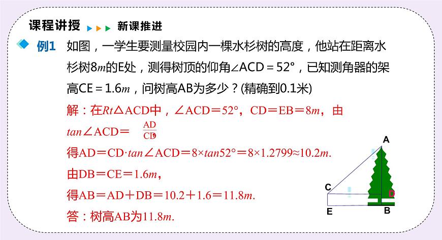 23.2.2 仰角、俯角與方位角 精品課件-（上好課）2021--2022學(xué)年滬科版數(shù)學(xué)九年級(jí)上冊(cè)第5頁(yè)