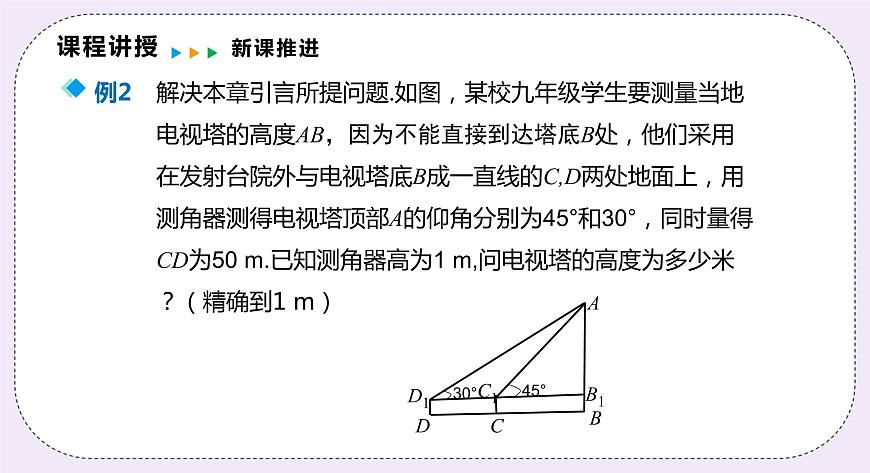 23.2.2 仰角、俯角與方位角 精品課件-（上好課）2021--2022學(xué)年滬科版數(shù)學(xué)九年級(jí)上冊(cè)第7頁(yè)