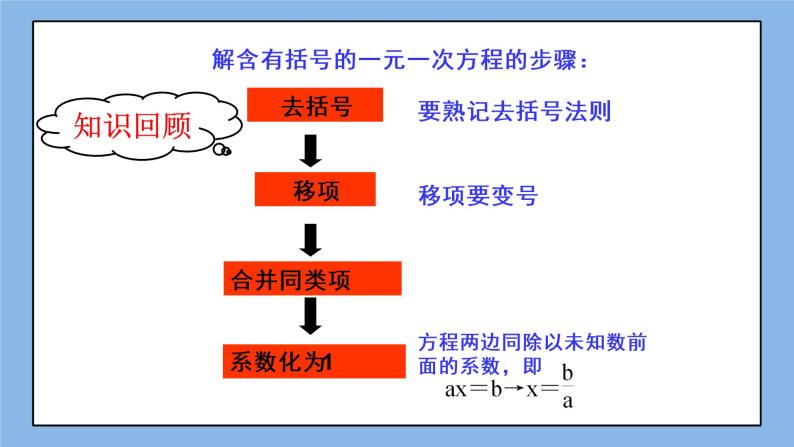 湘教版七上数学3.3一元一次方程的解法第3课时 课件03