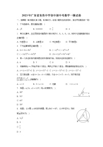 2023年广东省东莞中学初中部中考数学一模试卷（含答案）