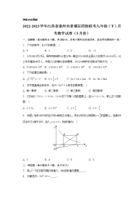 2022-2023学年江苏省泰州市姜堰区四校联考九年级（下）月考数学试卷（3月份）(含解析）