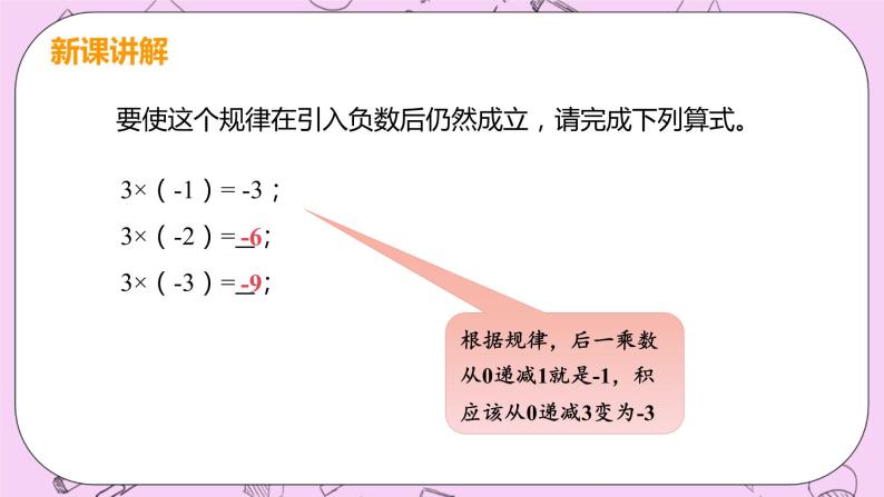 人教版七年级数学上册 第1章 有理数 1.4 有理数的乘除法 1.4.1 课时1 有理数的乘法法则 课件06