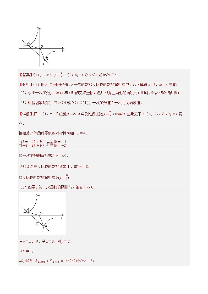 专题11.4反比例函数与一次函数结合大题专练(重难点 30题)- 2022-2023学年八年级数学下册 必刷题【苏科版】03