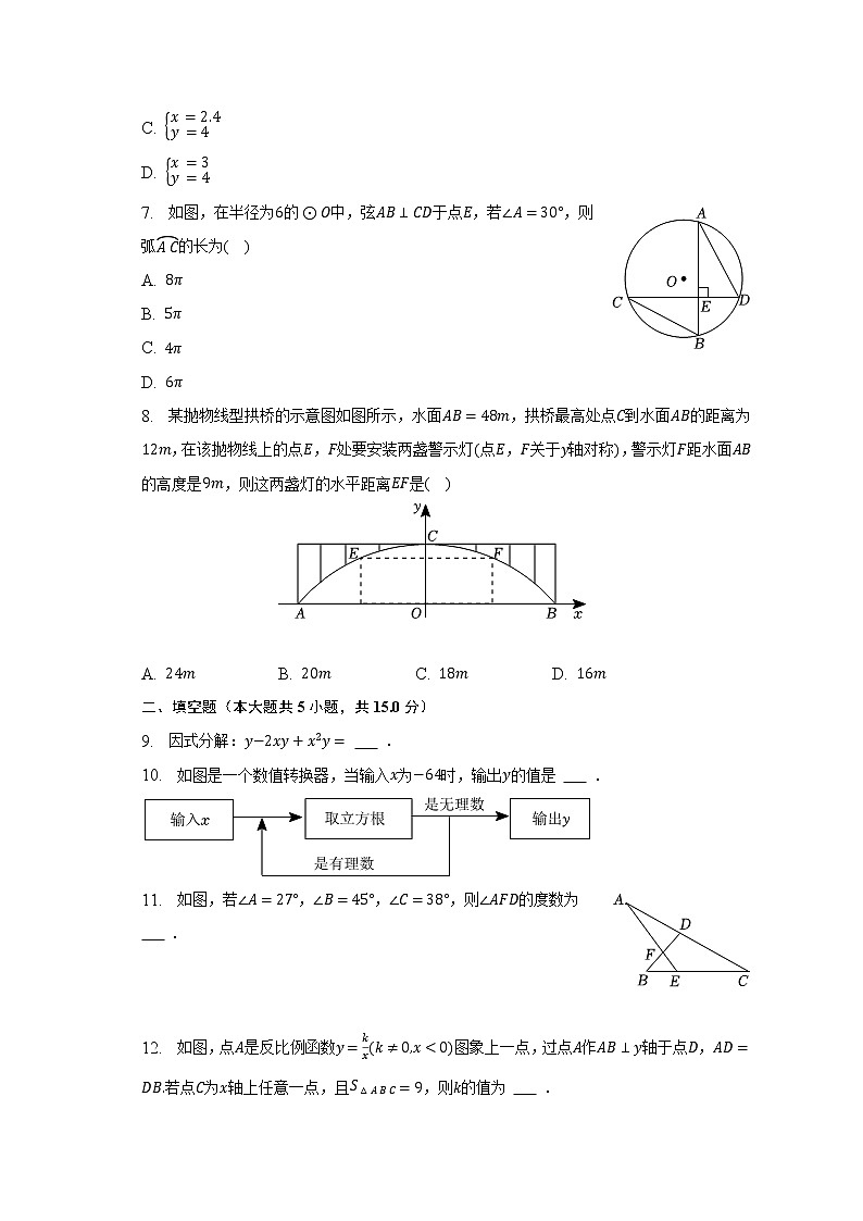 2023年陕西省汉中市城固县中考数学模拟试卷(3月份)(含解析)02