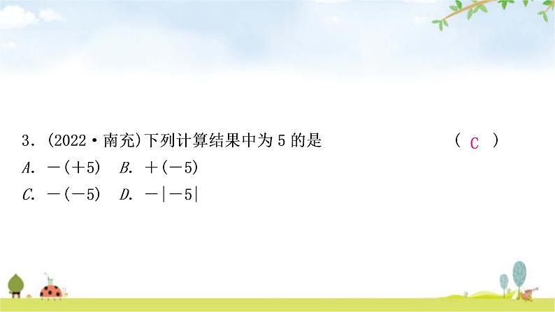 中考数学复习第一章数与式第一节实数作业课件第4页