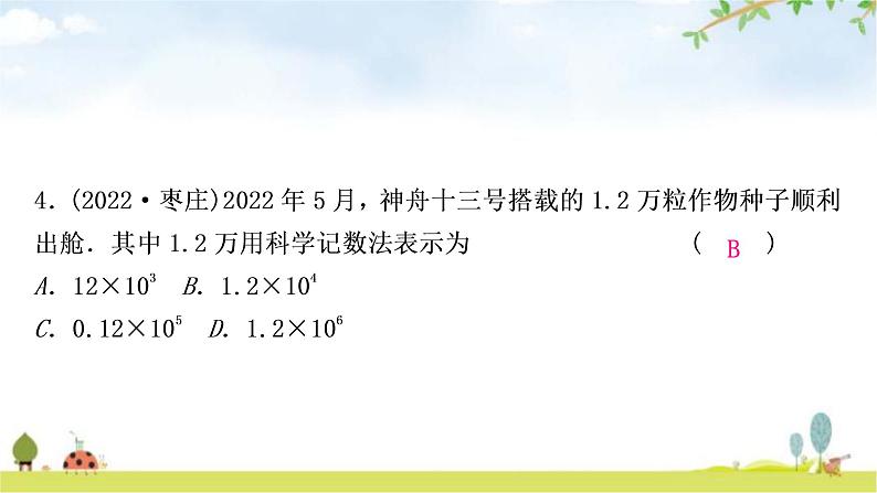 中考数学复习第一章数与式第一节实数作业课件第5页