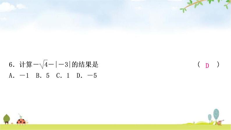 中考数学复习第一章数与式第一节实数作业课件第7页