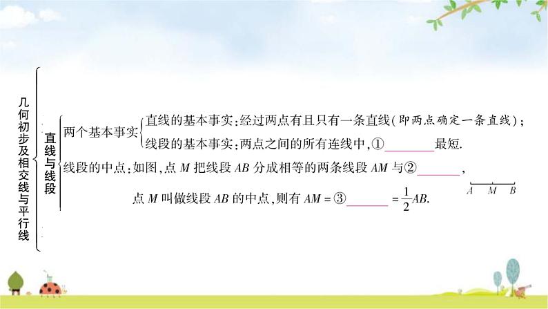 中考数学复习第四章三角形第一节几何初步及相交线与平行线教学课件第3页