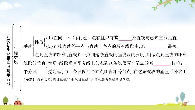 中考数学复习第四章三角形第一节几何初步及相交线与平行线教学课件第6页