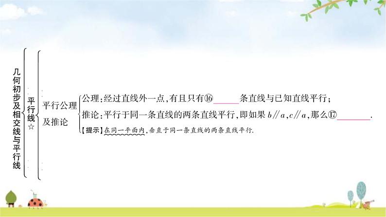 中考数学复习第四章三角形第一节几何初步及相交线与平行线教学课件第7页