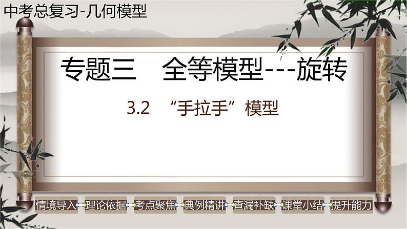 2023年中考数学二轮复习必会几何模型剖析--3.2 “手拉手”模型(旋转)(全等模型)(精品课件)第1页