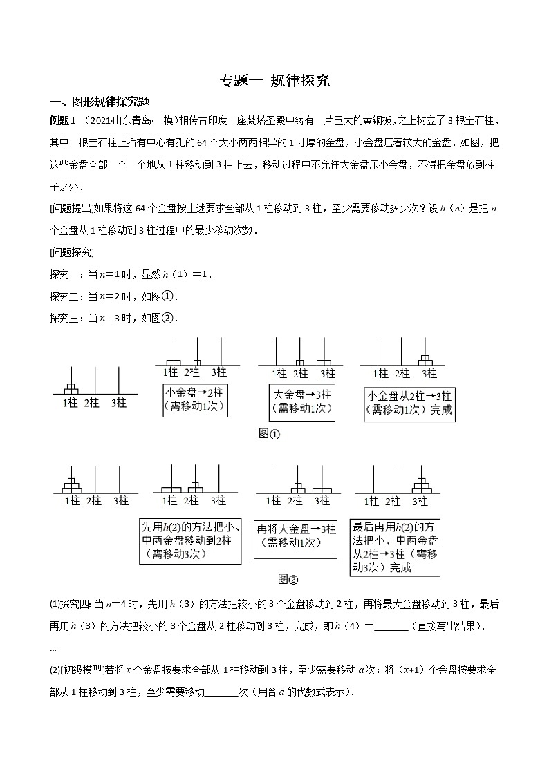 中考数学二轮专题复习专题01 规律探究问题(教师版)第1页