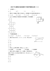 2023年安徽省名校联盟中考数学模拟试卷（三）(含答案解析)