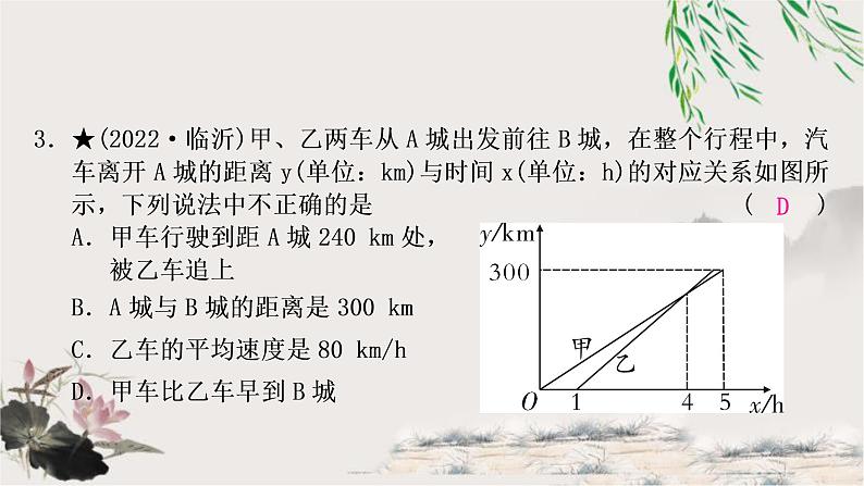 中考数学复习第三章第三节一次函数的实际应用作业课件04