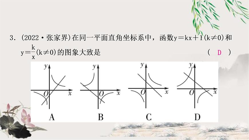 中考數(shù)學(xué)復(fù)習(xí)第三章第四節(jié)反比例函數(shù)及其應(yīng)用作業(yè)課件第4頁