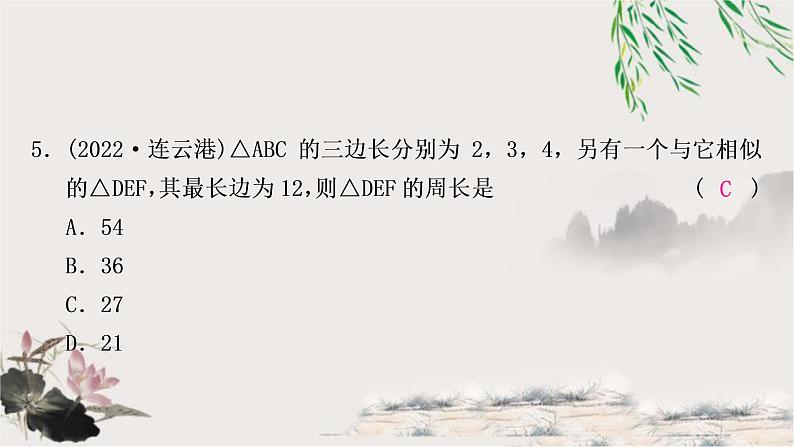 中考数学复习第四章第五节图形的相似作业课件06
