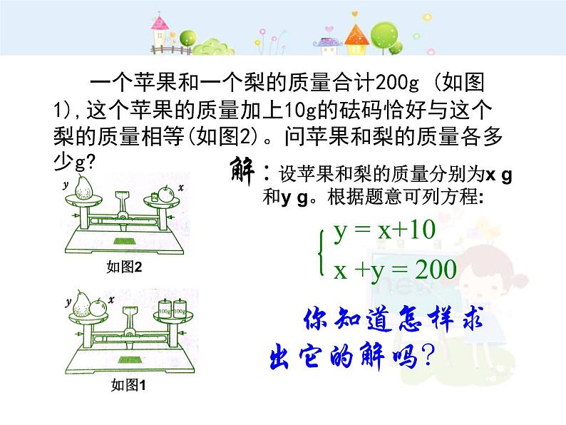 数学七年级下册代入法解二元一次方程组课件PPT第2页