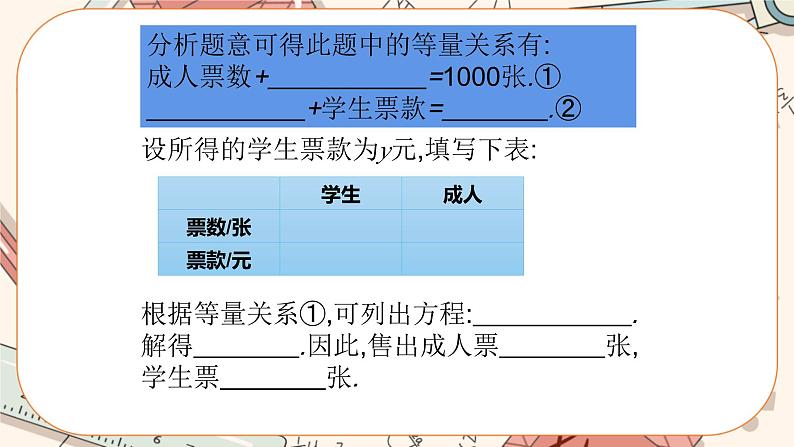 5.5 应用一元一次方程——“希望工程”义演(课件PPT+教案+学案+练习)07