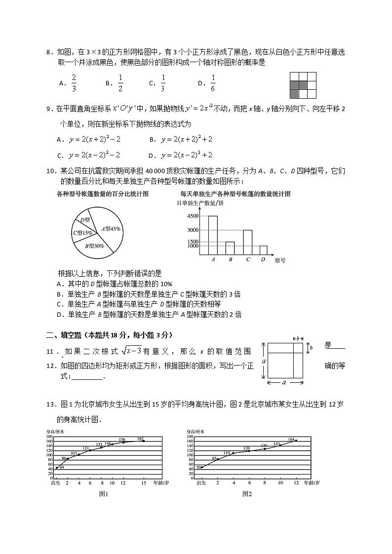 2017年顺义区初三一模数学试题及答案02