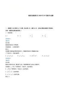 2020年湖南省衡阳市中考数学试卷（解析版）