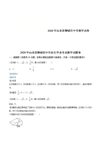 2020年山东省聊城市中考数学试卷（解析版）