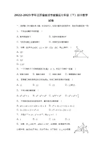 2022-2023学年江苏省宿迁市宿豫区七年级（下）期中数学试卷（含解析）