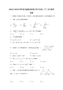2022-2023学年浙江省温州实验中学七年级（下）期中数学试卷（含解析）