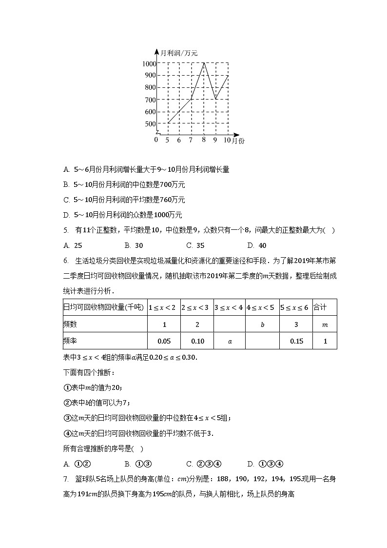 浙教版初中数学八年级下册第三章《数据分析初步》单元测试卷(含答案解析)02