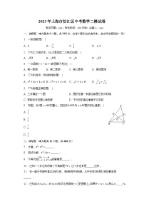 2023年上海市松江区中考数学二模试卷（含解析）