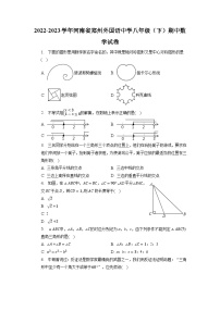 河南省郑州外国语中学2022-2023学年八年级下学期期中数学试卷